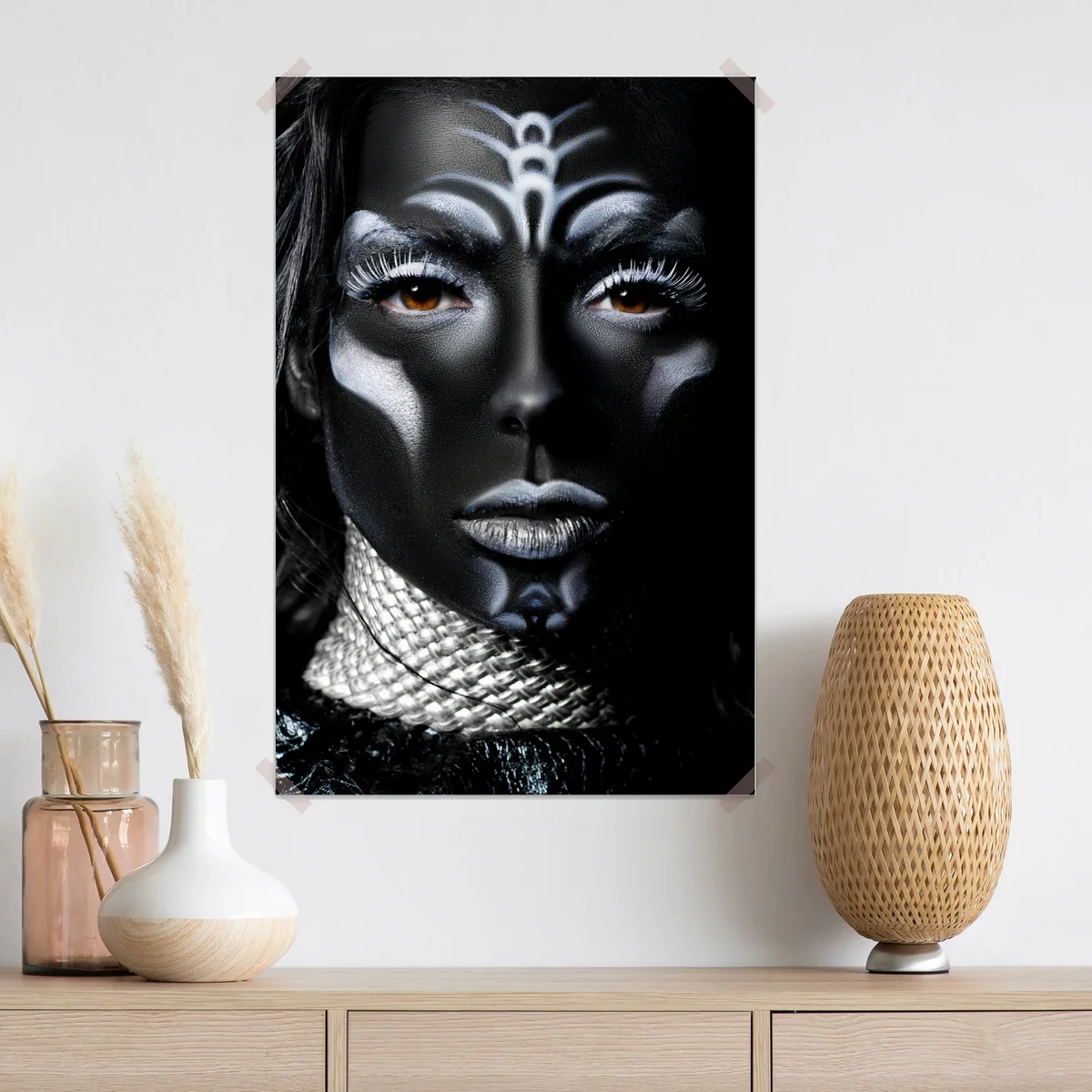 Poster dunkles tribal-porträt Poster dunkles tribal-porträt