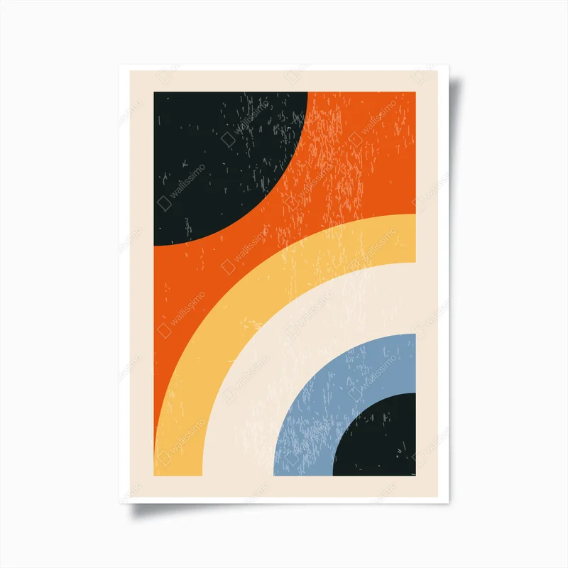 Poster retro geometrische bögen • Poster bei Wallnifity® Poster retro geometrische bögen • Poster bei Wallnifity®