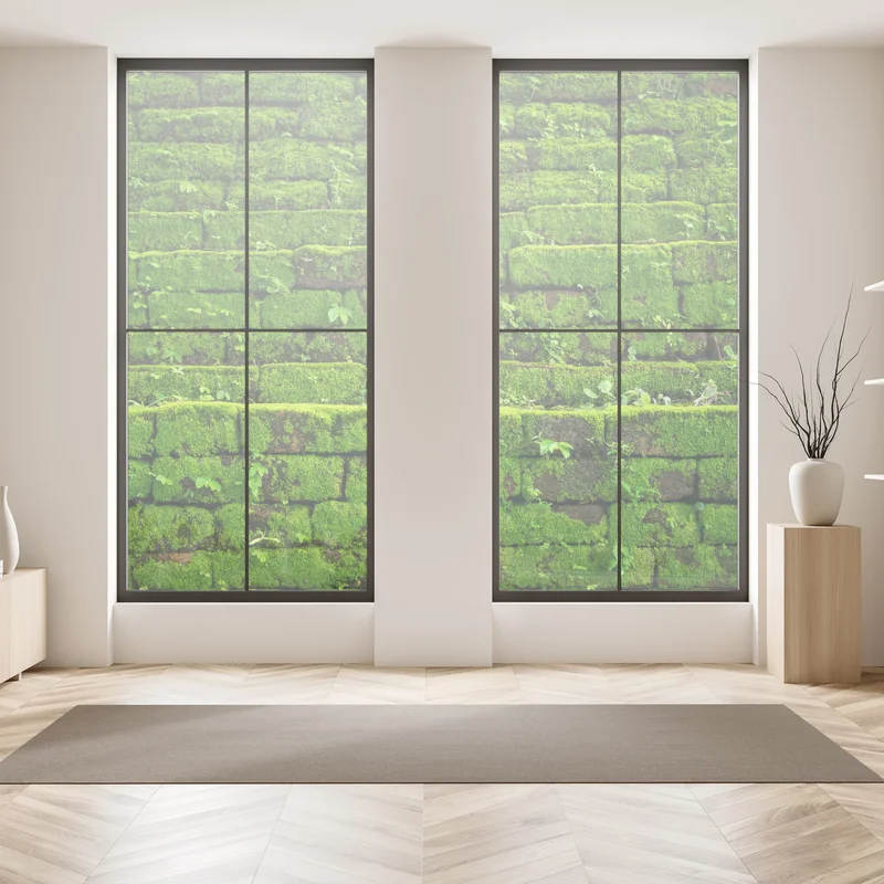 Fensteraufkleber üppige moosbedeckte ziegelwand Fensteraufkleber üppige moosbedeckte ziegelwand