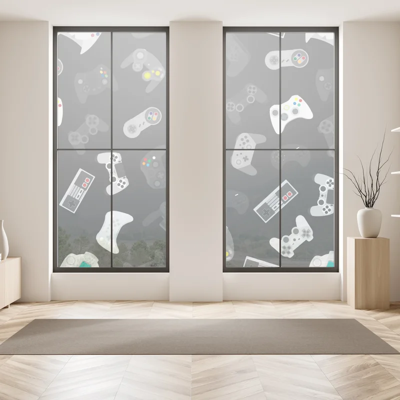 Fensteraufkleber retro controller muster