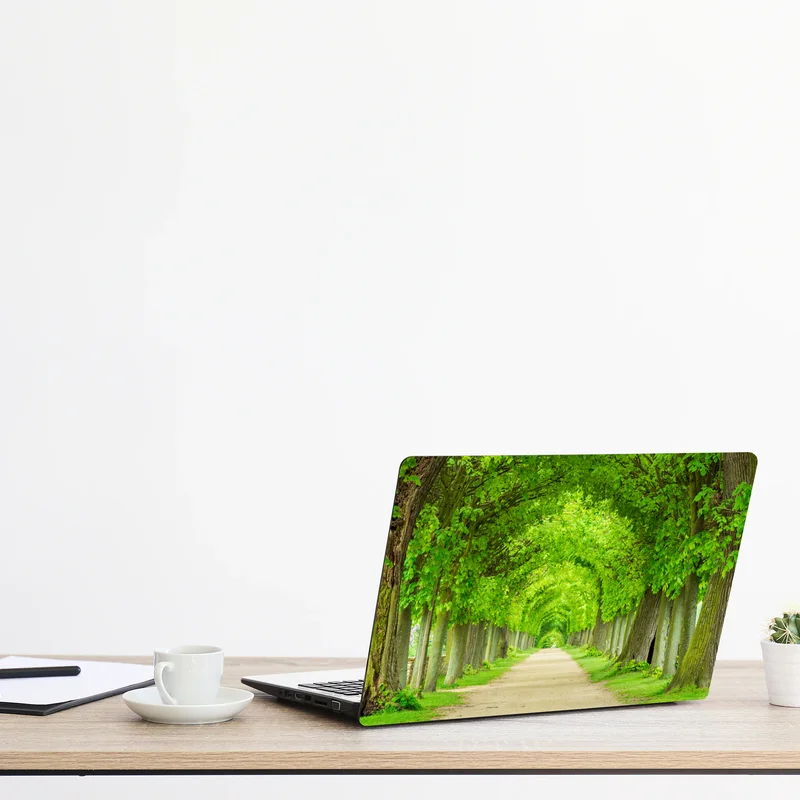 Laptop-Aufkleber grüner baumtunnel