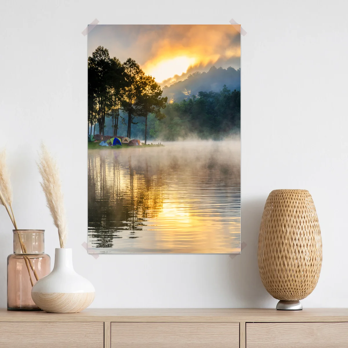 Poster morgendlicher nebel am Pang Oung see, Mae Hong Son Poster morgendlicher nebel am Pang Oung see, Mae Hong Son