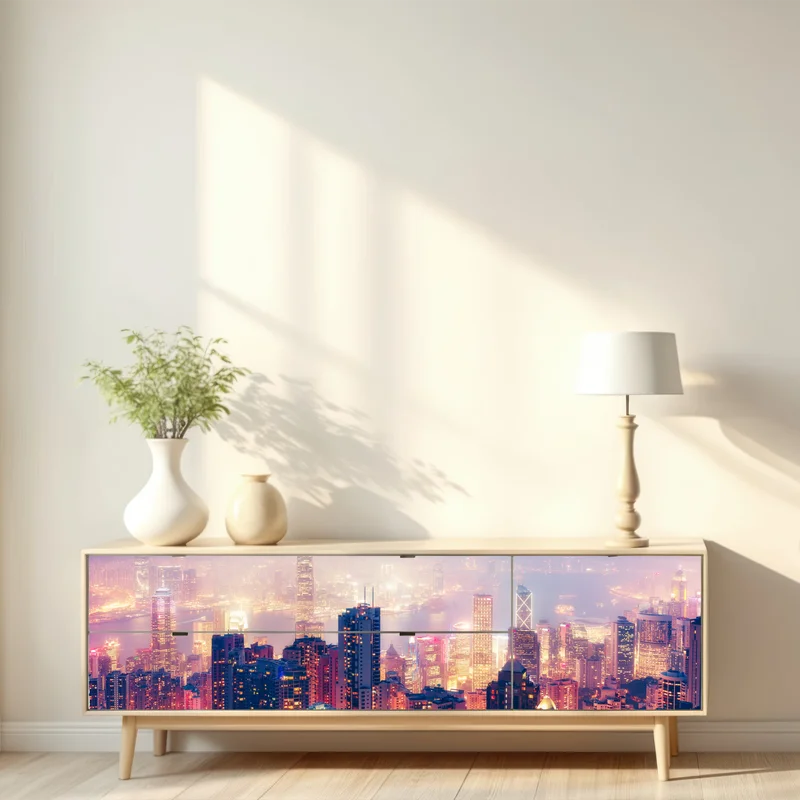 Repositionierbarer Aufkleber Hongkong nächtliche skyline vom Victoria Peak Repositionierbarer Aufkleber Hongkong nächtliche skyline vom Victoria Peak