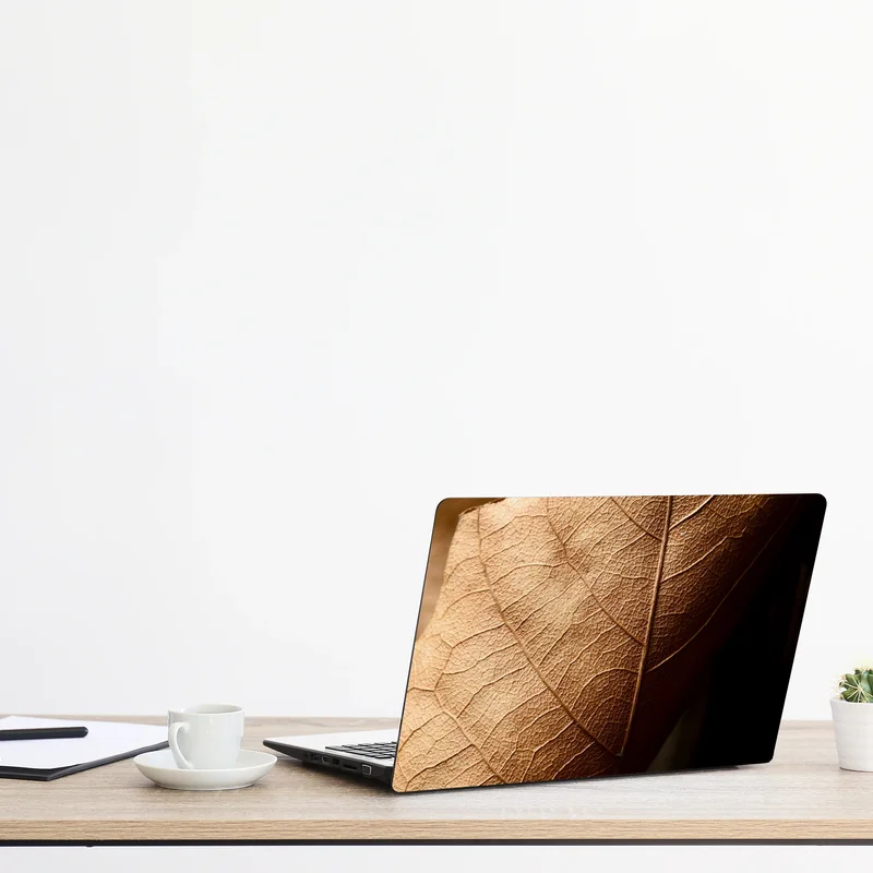 Naklejka na laptopa tekstura suchego liścia w zbliżeniu Naklejka na laptopa tekstura suchego liścia w zbliżeniu