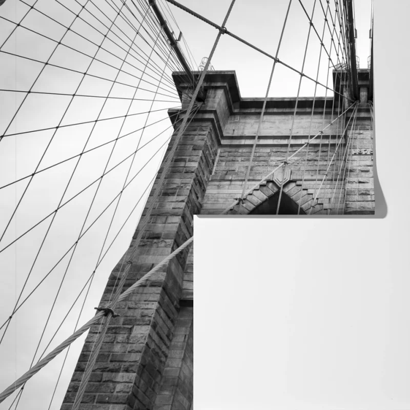 Fototapete monochrome hängebrücke aus grafischer perspektive Fototapete monochrome hängebrücke aus grafischer perspektive