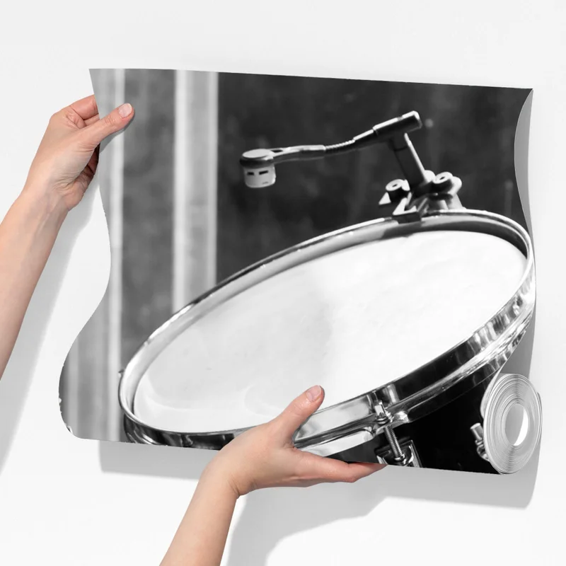 Fototapete schwarzweißes schlagzeug nahaufnahme Fototapete schwarzweißes schlagzeug nahaufnahme