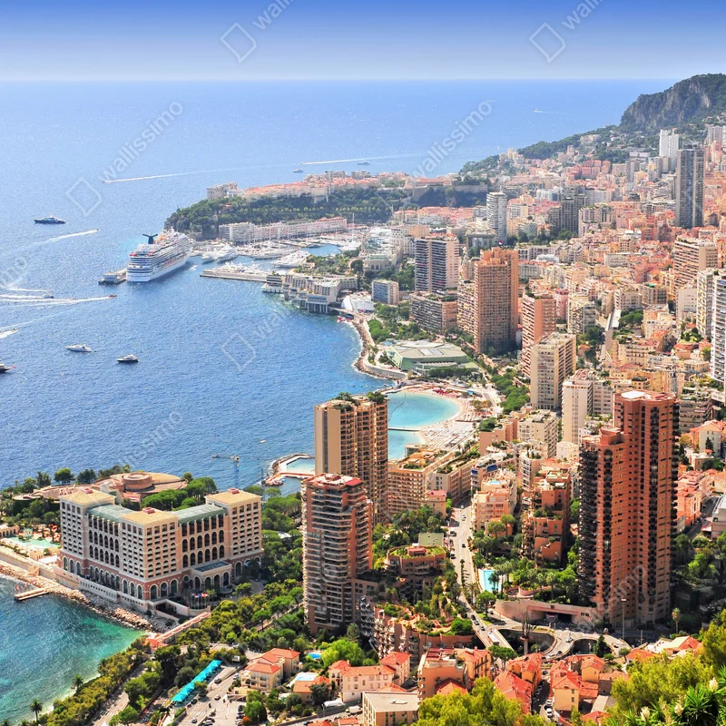 Fensteraufkleber sonnige panoramasicht einer küstenstadt Fensteraufkleber sonnige panoramasicht einer küstenstadt