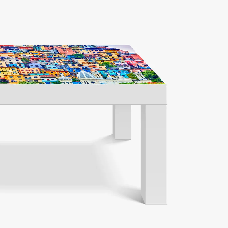 Tischaufkleber und Schreibtischaufkleber bunte häuser von Las Peñas am Santa Ana hügel, Guayaquil