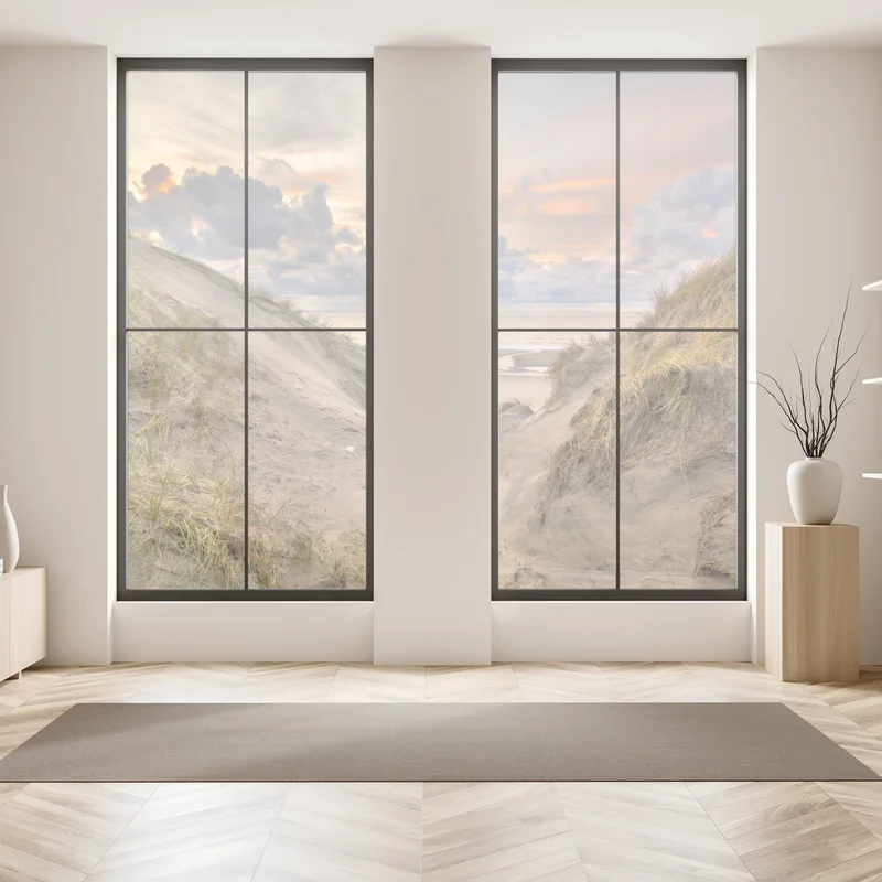 Fensteraufkleber sonnenuntergang über den dünen