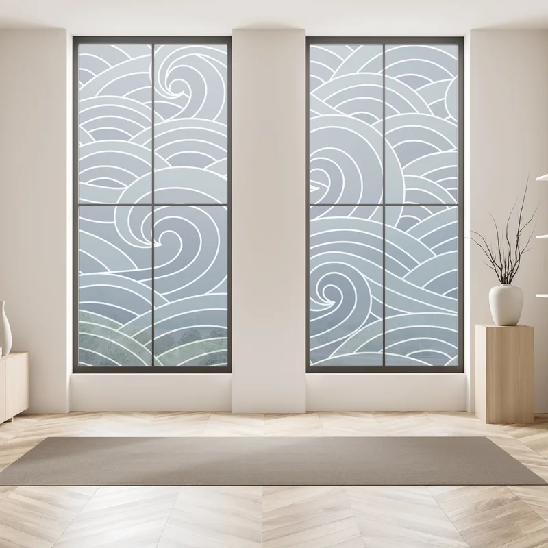 Fensteraufkleber stilisiertes wellenmuster