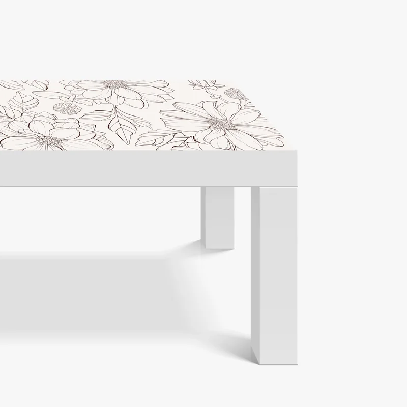 Tischaufkleber und Schreibtischaufkleber zartes botanisches blumenmuster Tischaufkleber und Schreibtischaufkleber zartes botanisches blumenmuster