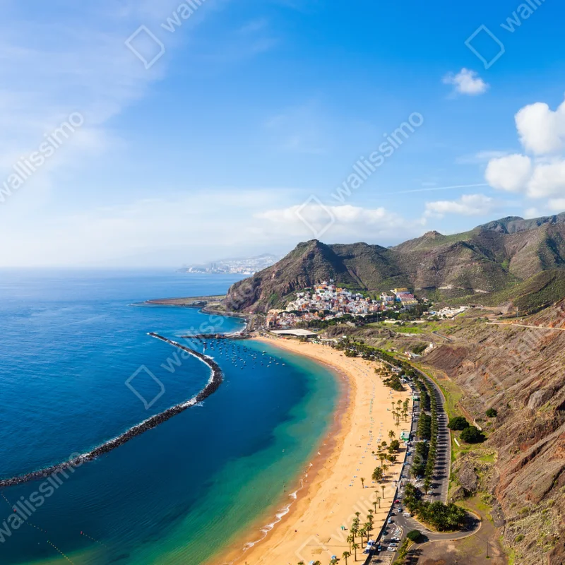Fensteraufkleber strand Las Teresitas, panorama Teneriffa Fensteraufkleber strand Las Teresitas, panorama Teneriffa