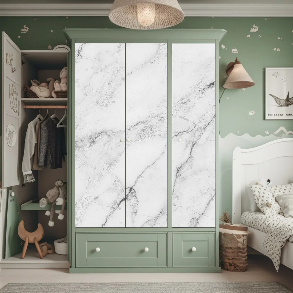 Schrankaufkleber weiße marmortextur mit grauen adern Schrankaufkleber weiße marmortextur mit grauen adern