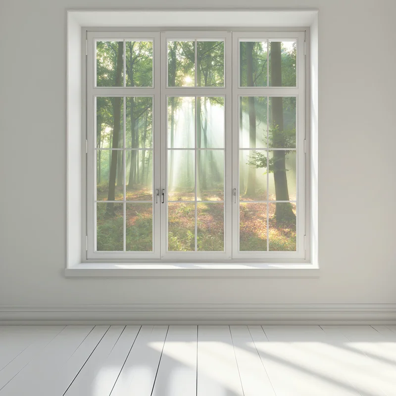 Fensteraufkleber morgendliches licht im wald Fensteraufkleber morgendliches licht im wald