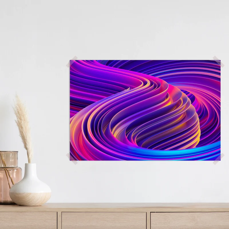 Poster leuchtender lila 3d bandwirbel Poster leuchtender lila 3d bandwirbel