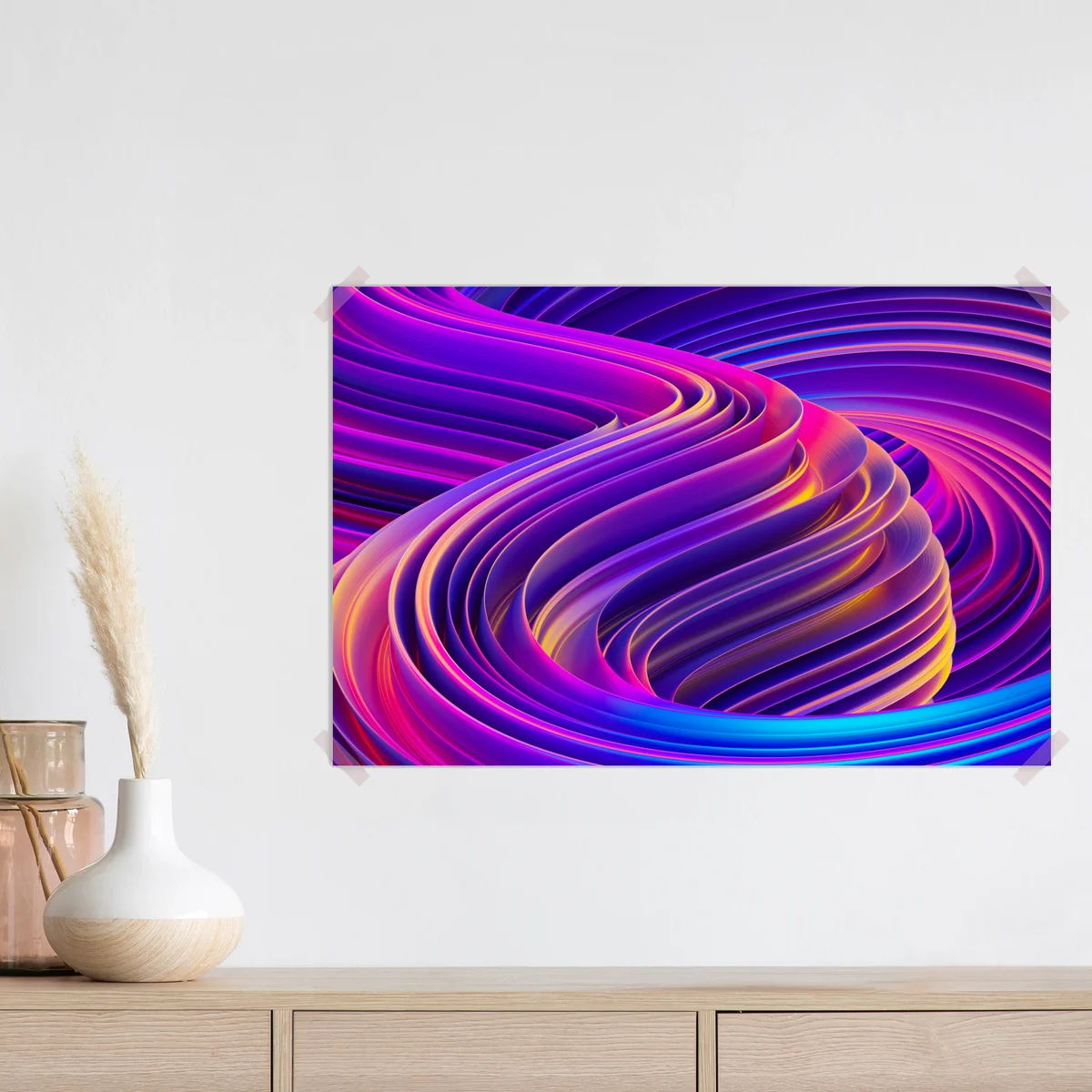 Poster leuchtender lila 3d bandwirbel Poster leuchtender lila 3d bandwirbel