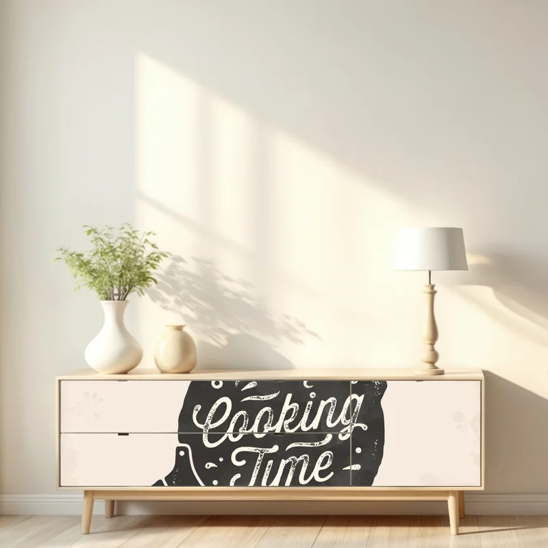 Repositionierbarer Aufkleber cooking time retro küchendekor