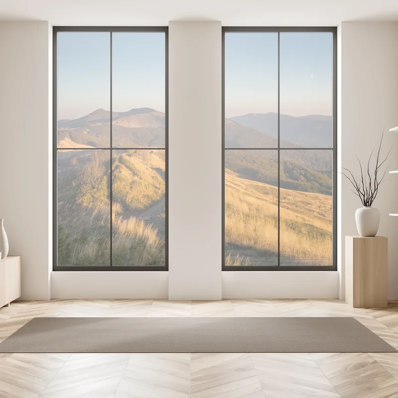 Fensteraufkleber goldener bergrücken bei sonnenuntergang