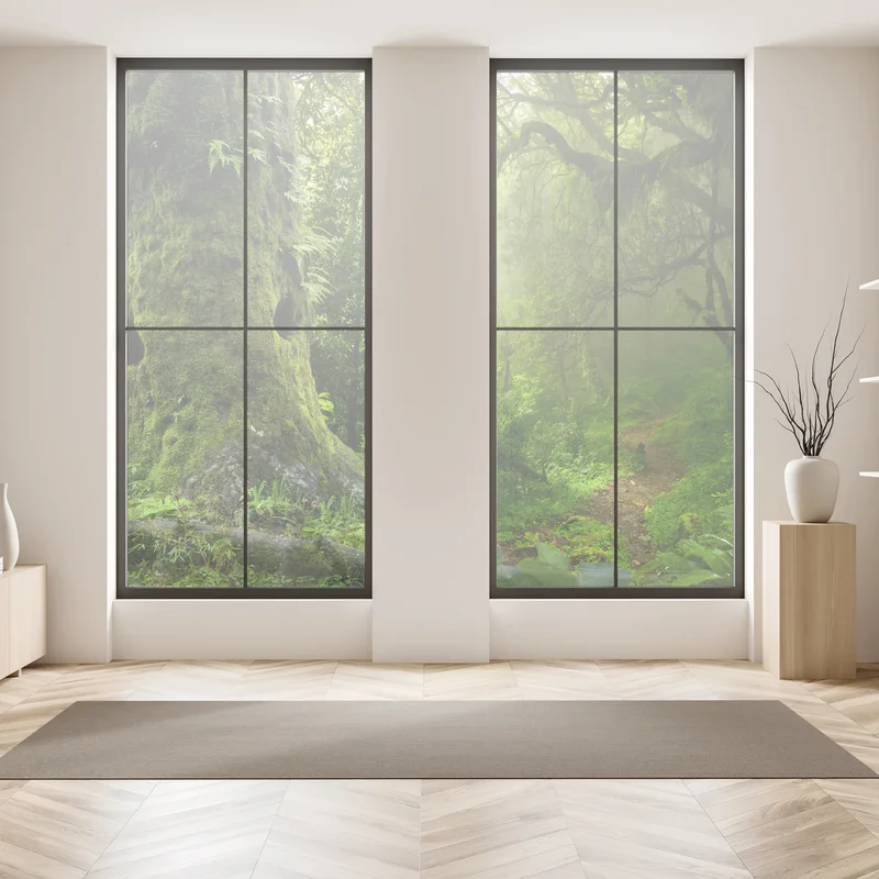 Fensteraufkleber moosiger alter waldpfad