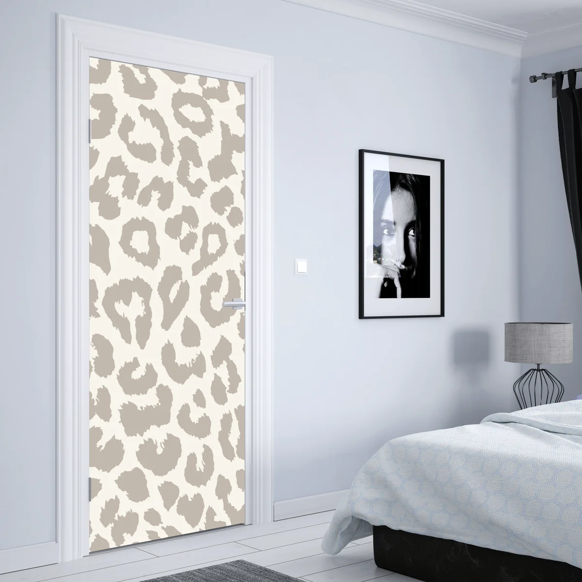 Türaufkleber neutrales beiges leopardenmuster Türaufkleber neutrales beiges leopardenmuster