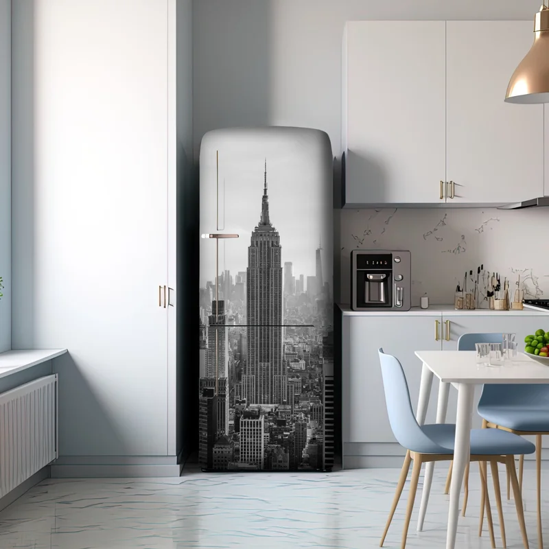 Kühlschrankaufkleber New York skyline in schwarzweiß