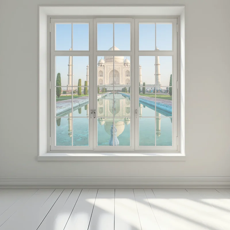 Fensteraufkleber Taj Mahal spiegelung im morgendlichen licht