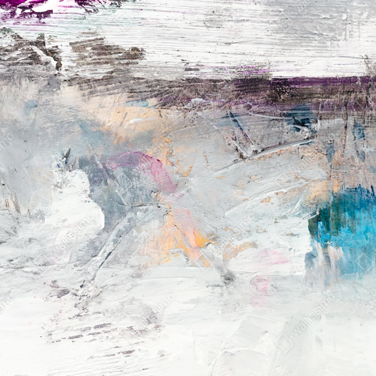 Poster subtile texturierte abstraktion in weiß und türkis • Poster bei Wallnifity® Poster subtile texturierte abstraktion in weiß und türkis • Poster bei Wallnifity®