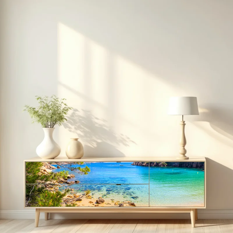 Repositionierbarer Aufkleber stufen zum strand Aiguablava, Costa Brava