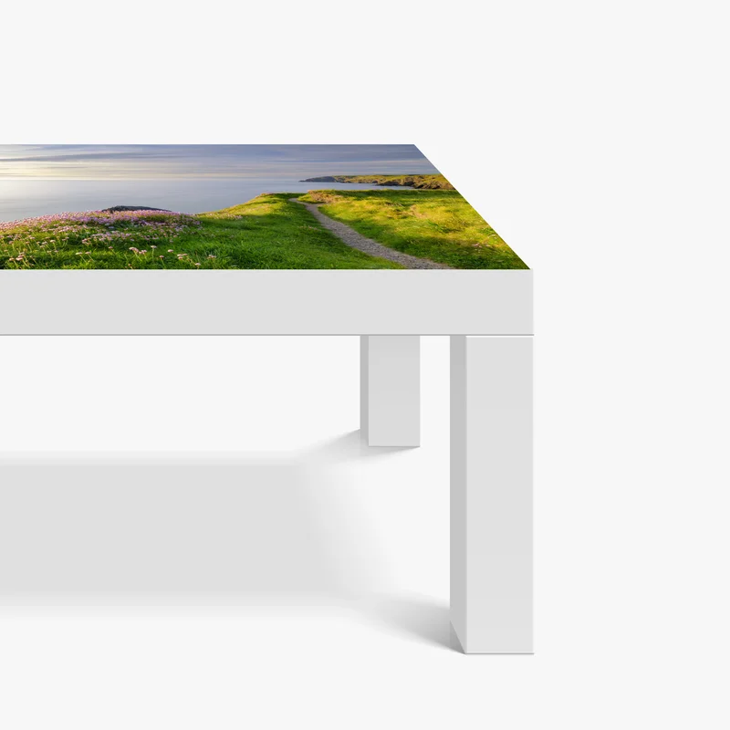 Tischaufkleber und Schreibtischaufkleber Ceibwr Bay küstenpfad bei dämmerung