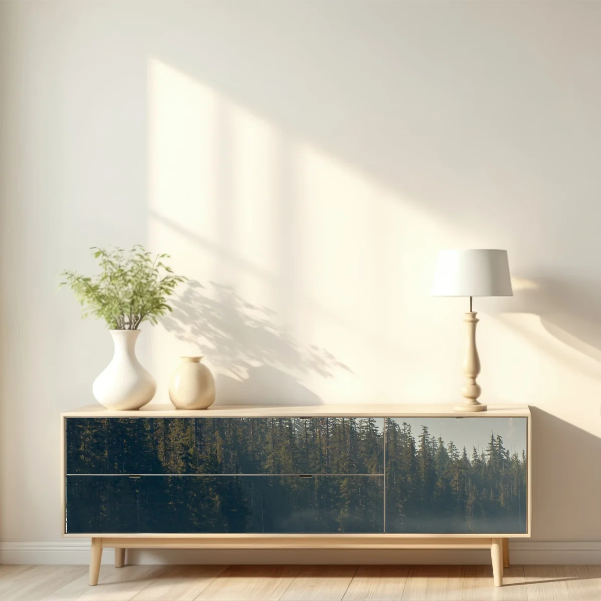 Repositionierbarer Aufkleber schneebedeckter berg über ruhigem see Repositionierbarer Aufkleber schneebedeckter berg über ruhigem see