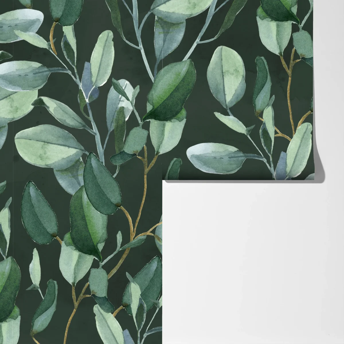 Fototapete aquarell eukalyptusblätter muster auf dunkelgrünem hintergrund Fototapete aquarell eukalyptusblätter muster auf dunkelgrünem hintergrund