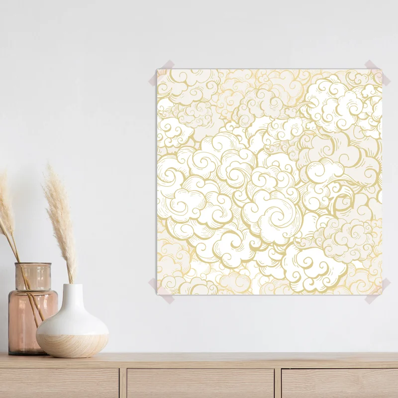 Poster goldenes ornamentales wolkenmuster Poster goldenes ornamentales wolkenmuster