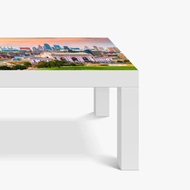 Tischaufkleber und Schreibtischaufkleber Kansas City skyline bei dämmerung