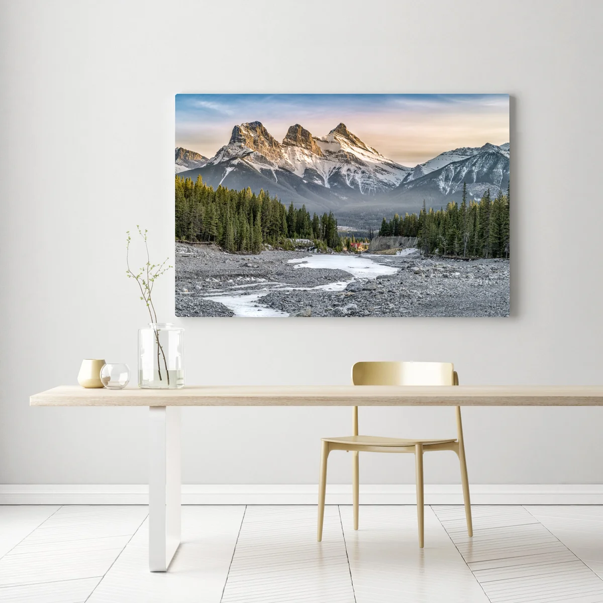 Leinwandbild majestätische berggipfel und kiefernwald Leinwandbild majestätische berggipfel und kiefernwald