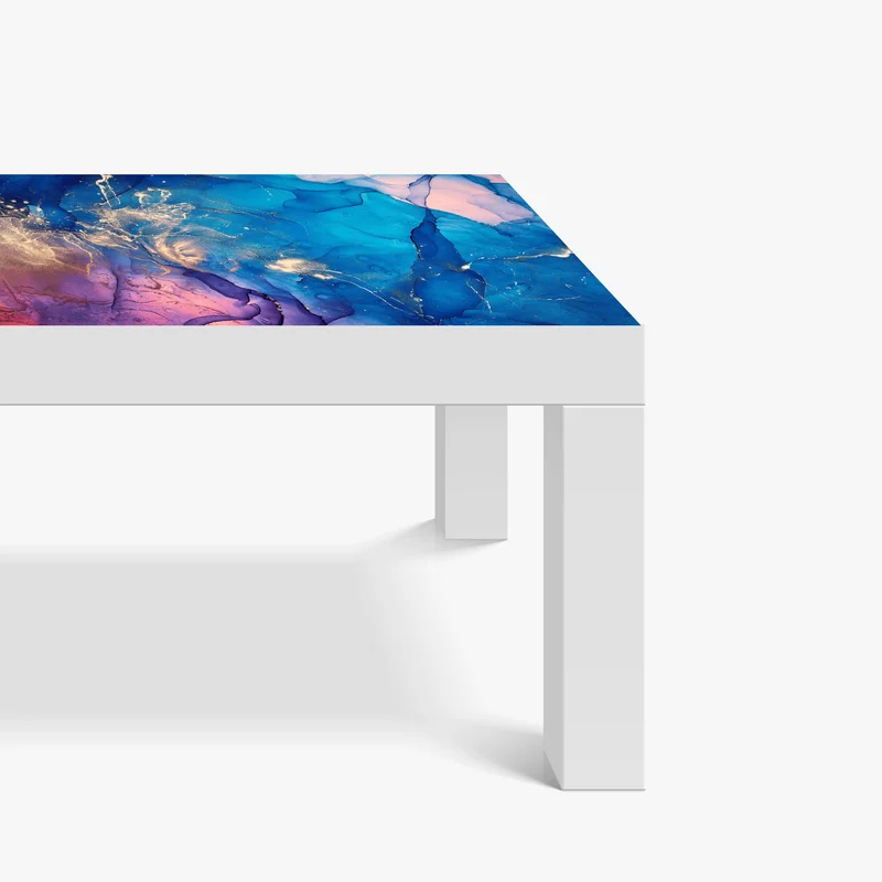 Tischaufkleber und Schreibtischaufkleber blaue marmorierte alkoholtinten abstraktion