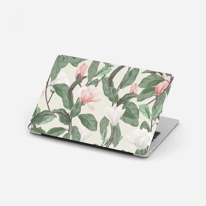 Laptop-Aufkleber pastell magnolienmuster