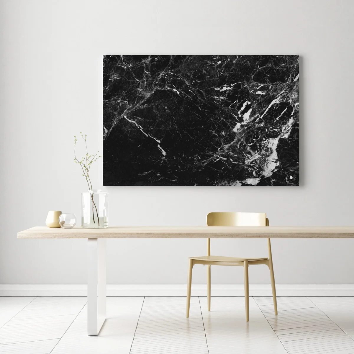 Leinwandbild schwarzer marmor mit weißen adern Leinwandbild schwarzer marmor mit weißen adern