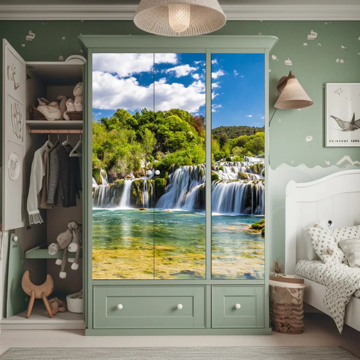 Schrankaufkleber ruhiger wasserfall Skradinski Buk im Krka Nationalpark Schrankaufkleber ruhiger wasserfall Skradinski Buk im Krka Nationalpark