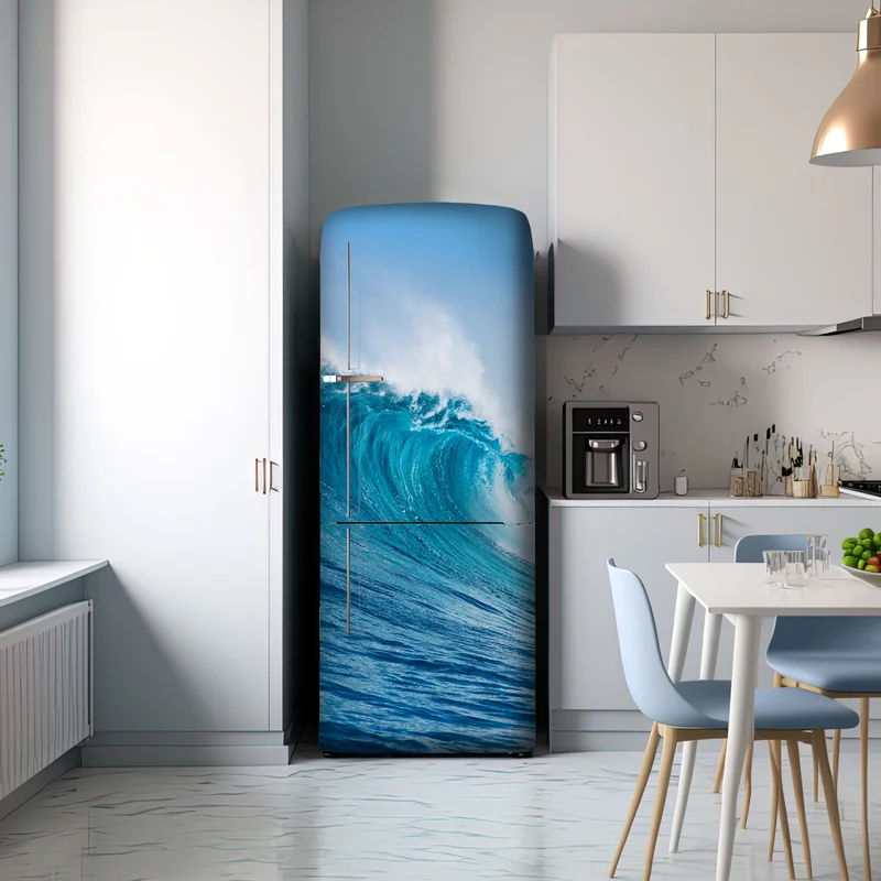 Kühlschrankaufkleber majestätische türkisfarbene ozeanwelle