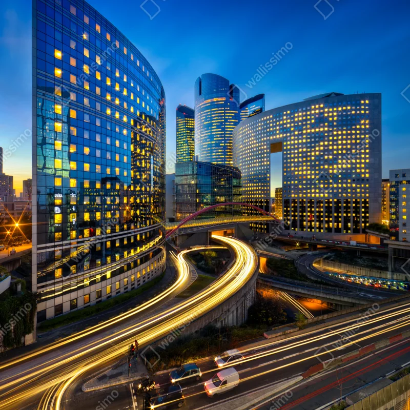 Türaufkleber moderne stadtsilhouette bei dämmerung Türaufkleber moderne stadtsilhouette bei dämmerung