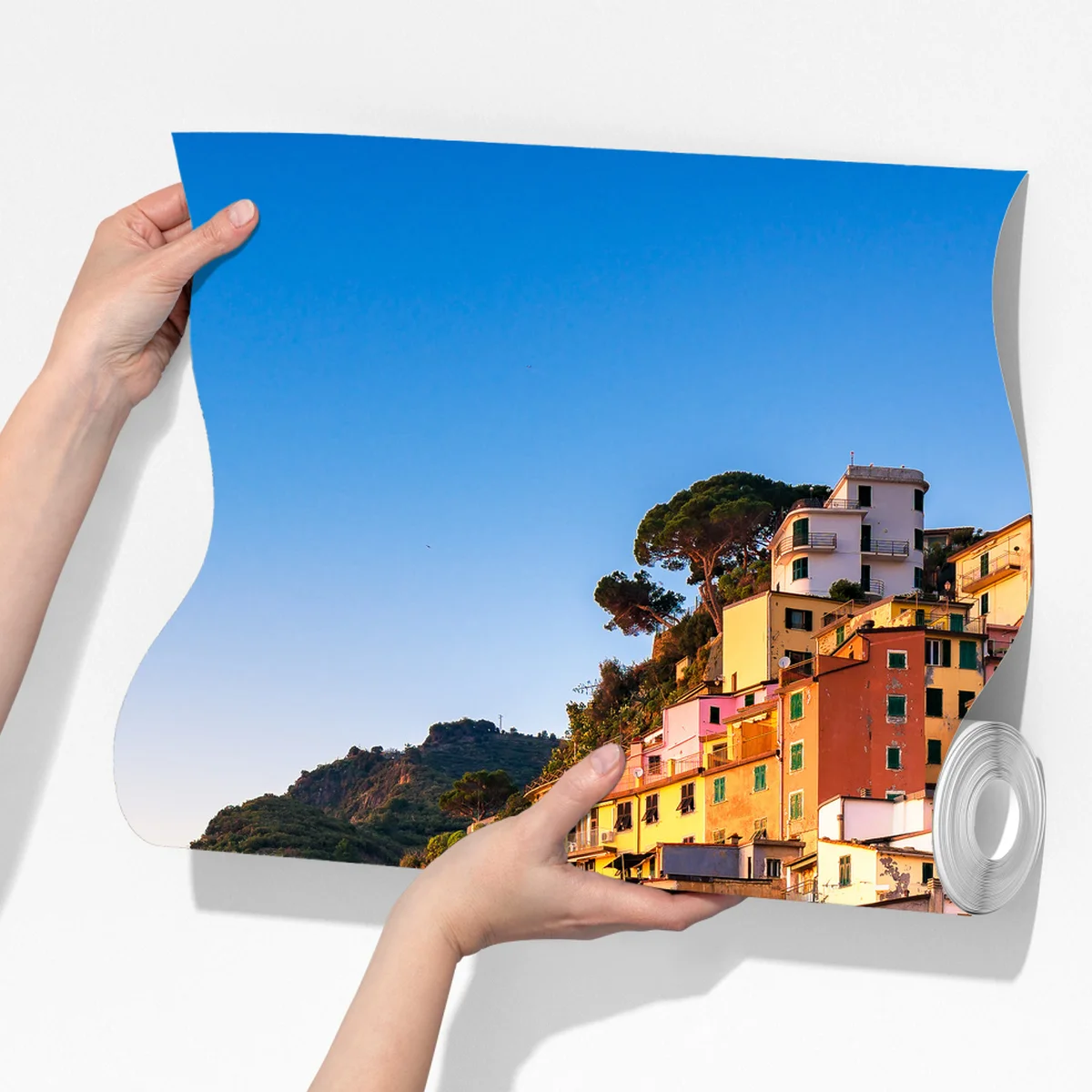 Fototapete sonnenuntergang über Riomaggiore, Cinque Terre Fototapete sonnenuntergang über Riomaggiore, Cinque Terre