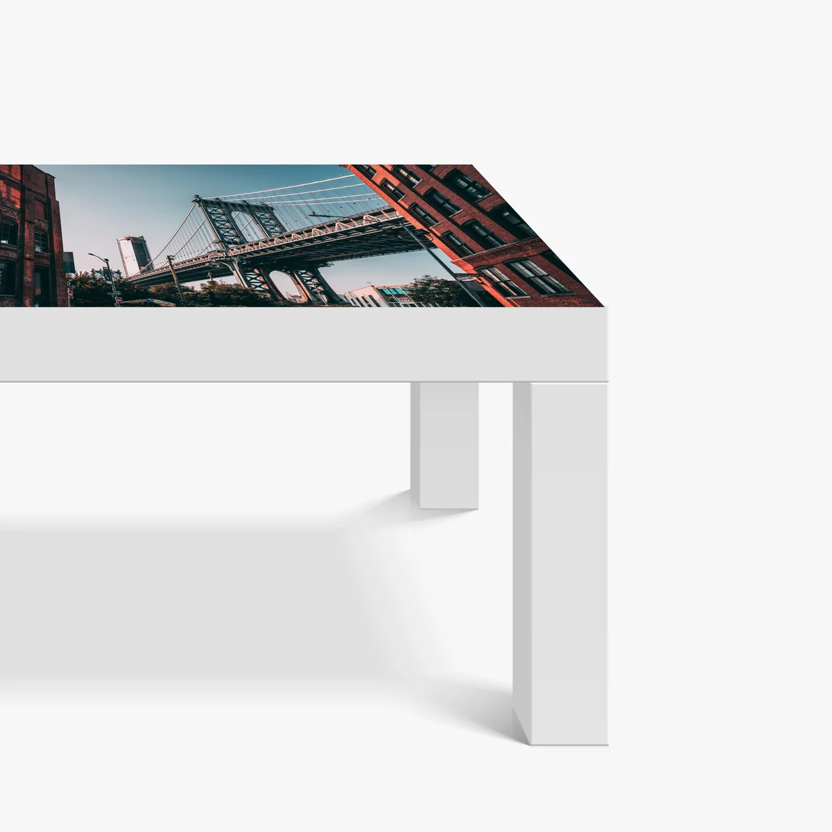 Tischaufkleber und Schreibtischaufkleber Manhattan brücke in urbaner perspektive Tischaufkleber und Schreibtischaufkleber Manhattan brücke in urbaner perspektive