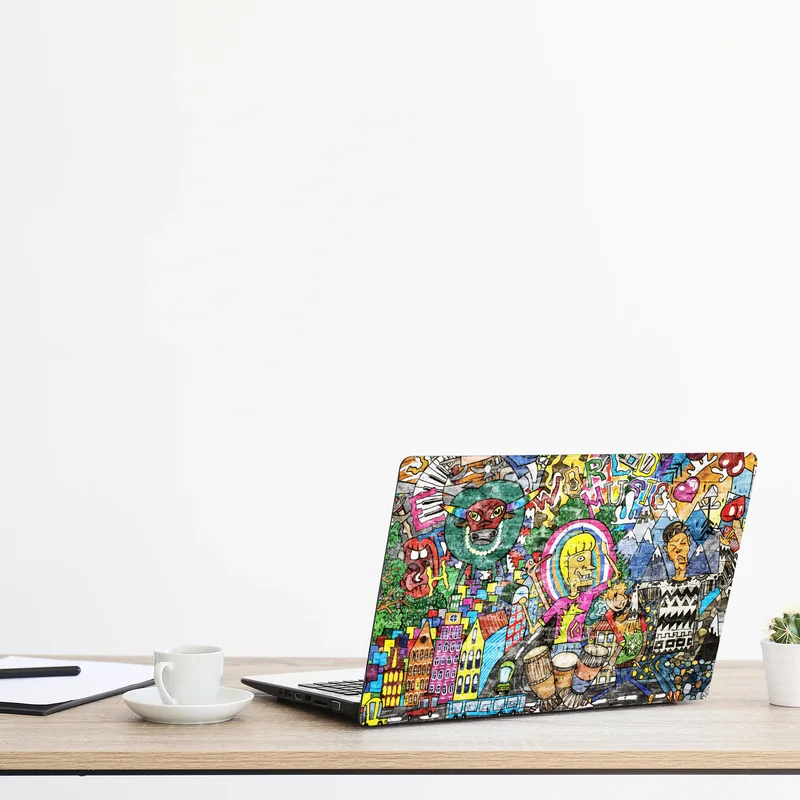 Laptop-Aufkleber farbenfrohes graffiti-wandbild