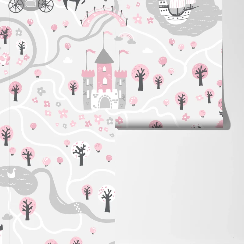 Fototapeta pastelowa mapa baśniowa Fototapeta pastelowa mapa baśniowa