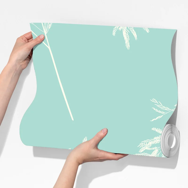 Fototapete zartes türkisfarbenes botanisches muster Fototapete zartes türkisfarbenes botanisches muster