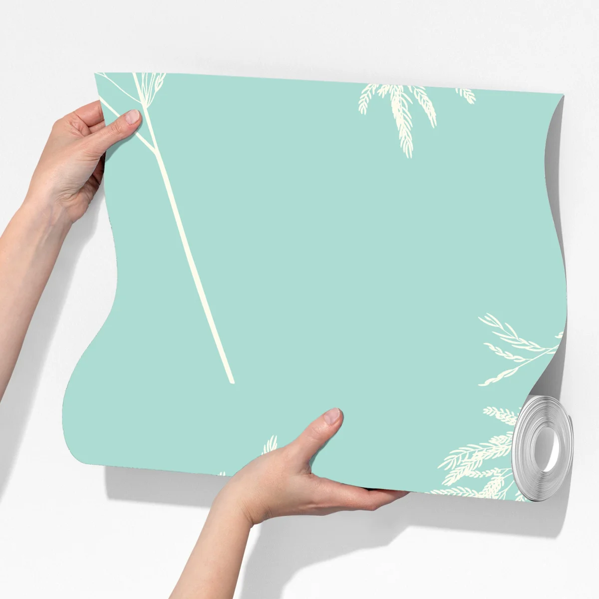 Fototapete zartes türkisfarbenes botanisches muster Fototapete zartes türkisfarbenes botanisches muster