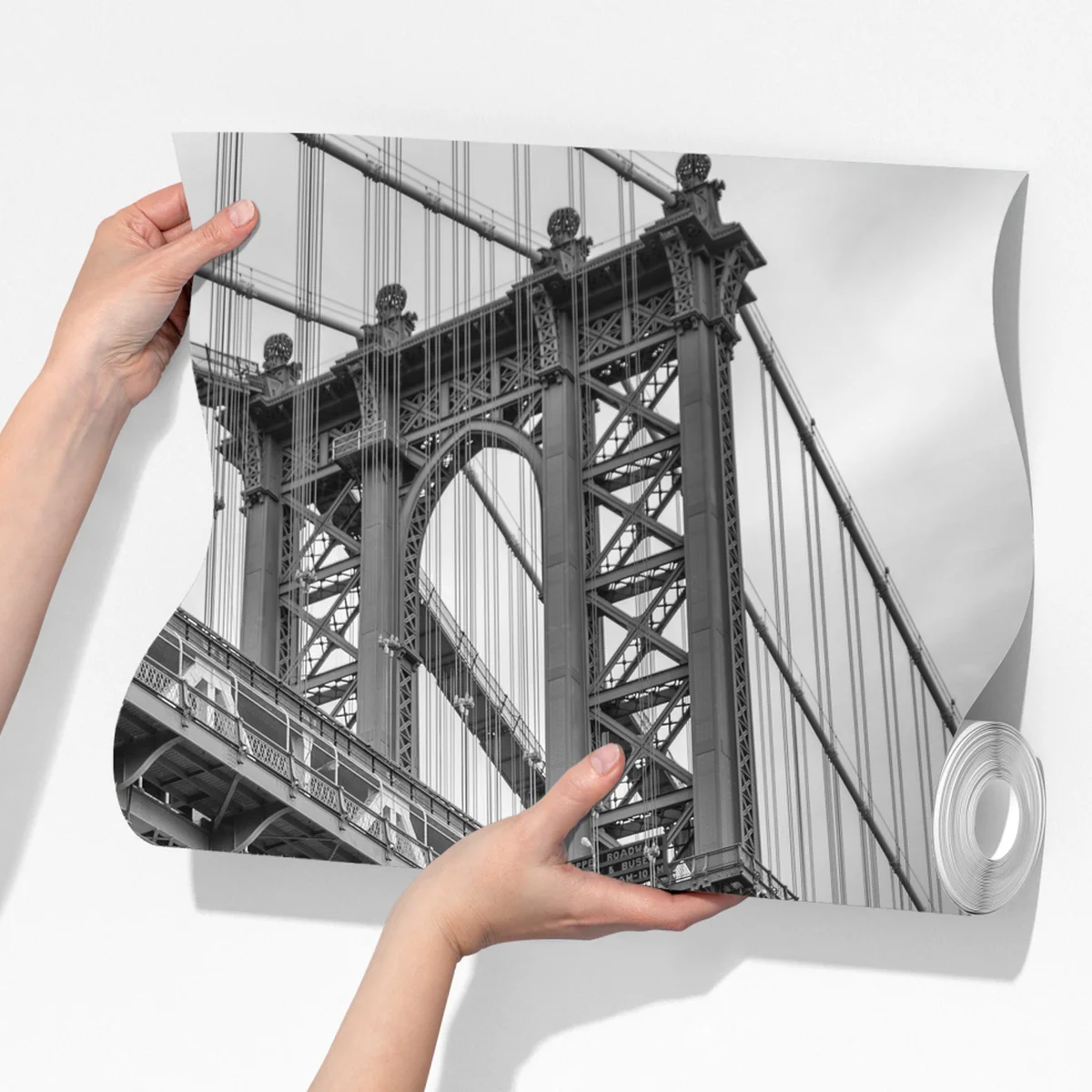 Fototapeta widok z dołu na most Manhattan i panoramę Nowego Jorku Fototapeta widok z dołu na most Manhattan i panoramę Nowego Jorku