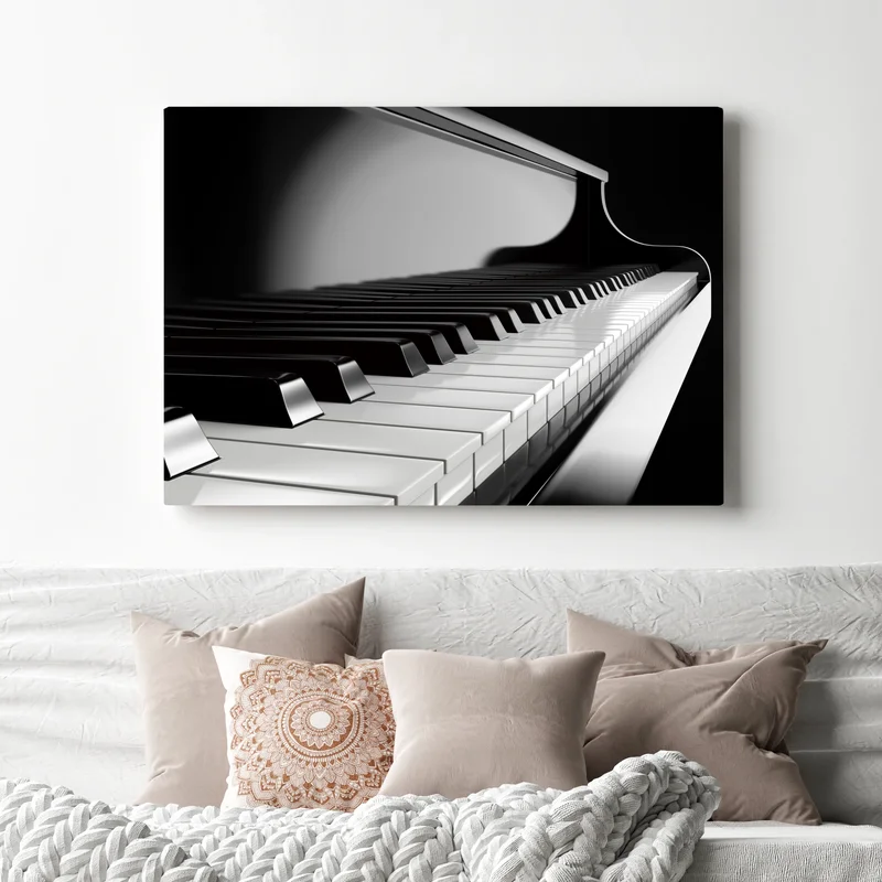Leinwandbild elegante schwarzweiß klaviertasten Leinwandbild elegante schwarzweiß klaviertasten