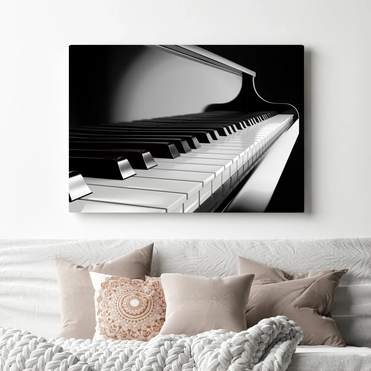 Leinwandbild elegante schwarzweiß klaviertasten Leinwandbild elegante schwarzweiß klaviertasten
