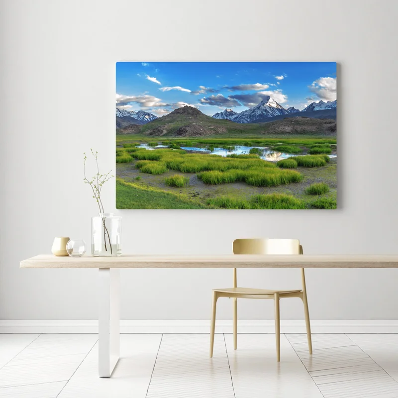 Leinwandbild ruhiger bergsee im Himalaya im sommer Leinwandbild ruhiger bergsee im Himalaya im sommer